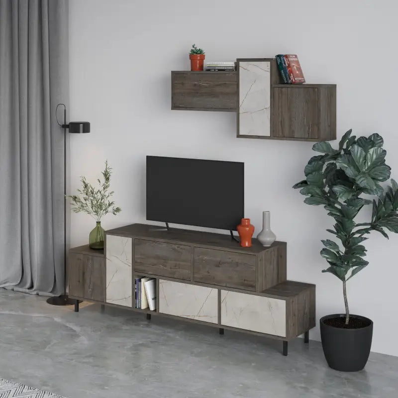 Hermes Modern TV Stand Multimedia Centre Unit With Storage Cabinet 171.2 cm