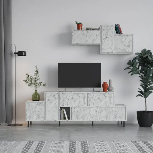 Hermes Modern TV Stand Multimedia Centre Unit With Storage Cabinet 171.2 cm - Carrara