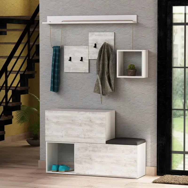 Holdon Shoe Cabinet Hanger With Shelves - Ancient White,White