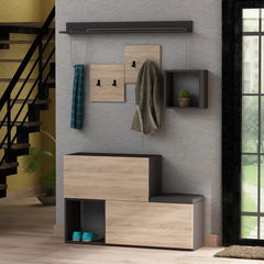 Holdon Shoe Cabinet Hanger With Shelves - Oak,Anthracite