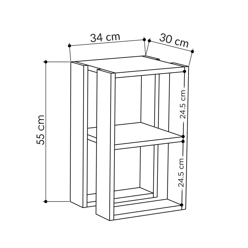 Lonie Bedside Table 34cm – Decortie