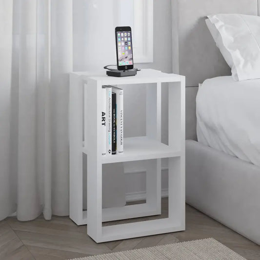 Lonie Modern Bedside Table Bedroom Furniture Width 34cm - White Nightstand