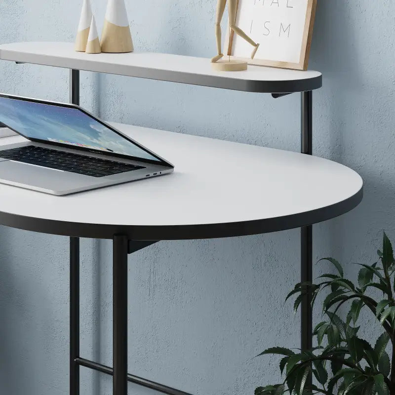 Loub Modern Desk With Monitor Stand Width 100cm - Working Table