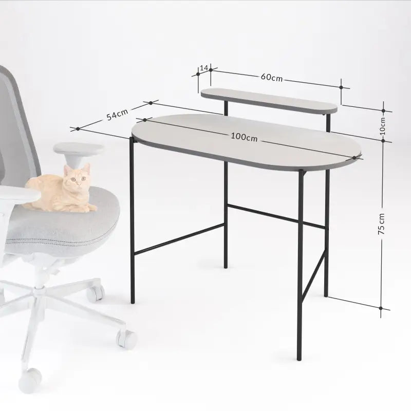 Loub Modern Desk With Monitor Stand Width 100cm - Working Table