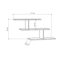 Misi Wall Mounted Modern Bookcase Display Unit W 104cm Wide - Shelf