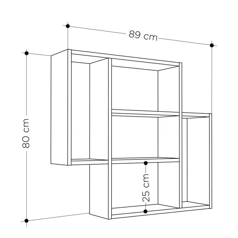 Mito Modern Floating Shelf 80.4cm Tall - Wall