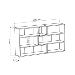 Molly Modern Corner Multipurpose Bookcase Display Unit Room Separator No.3 Short 89cm
