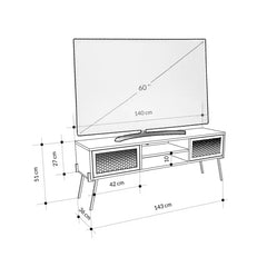 Naive Modern TV Multimedia Stand With Storage Cabinet 140cm