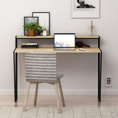 Pal Modern Study Desk With Monitor Stand Width 124cm - Decortie