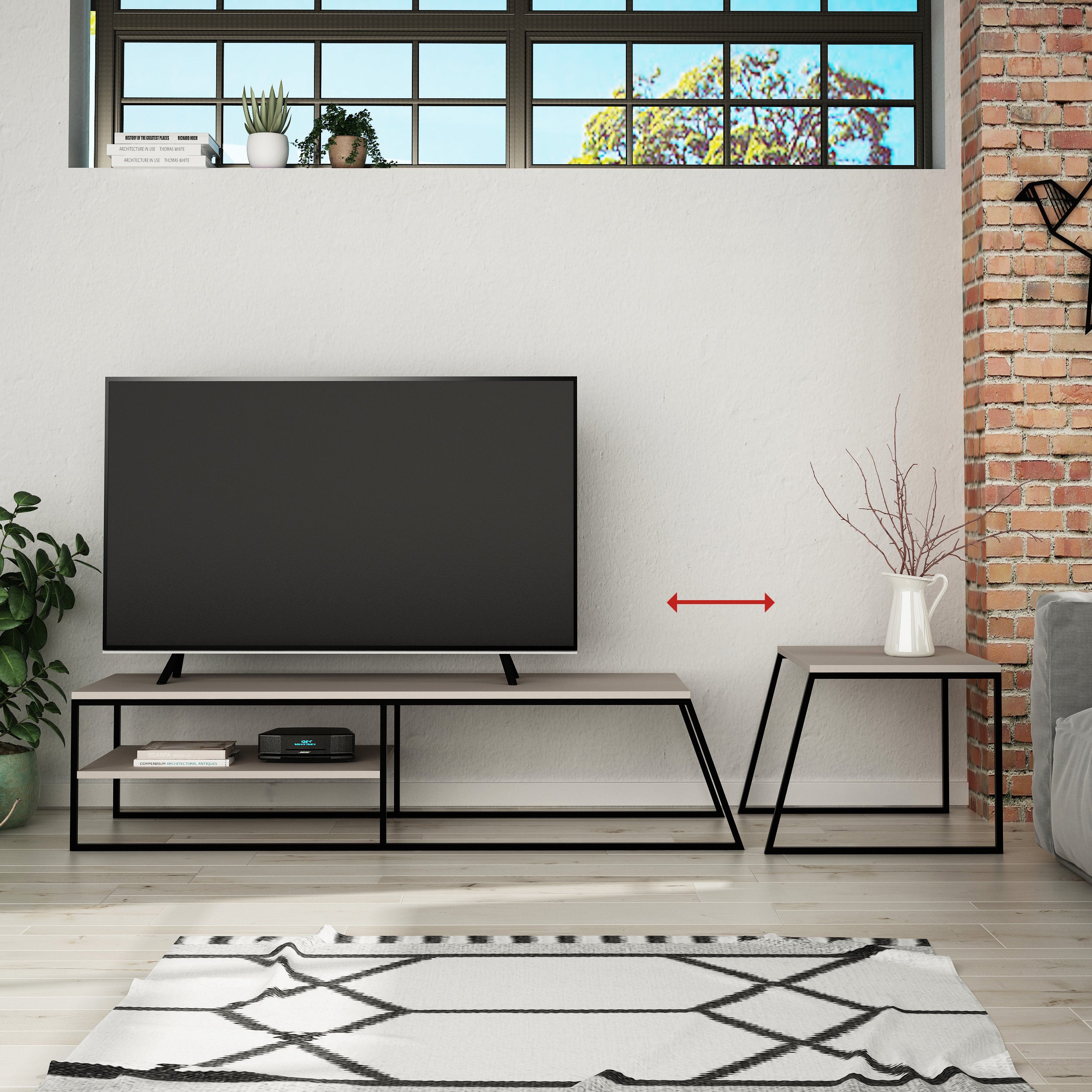 Pal Modern TV Stand Multimedia Centre With Storage Cabinet 163cm - Decortie