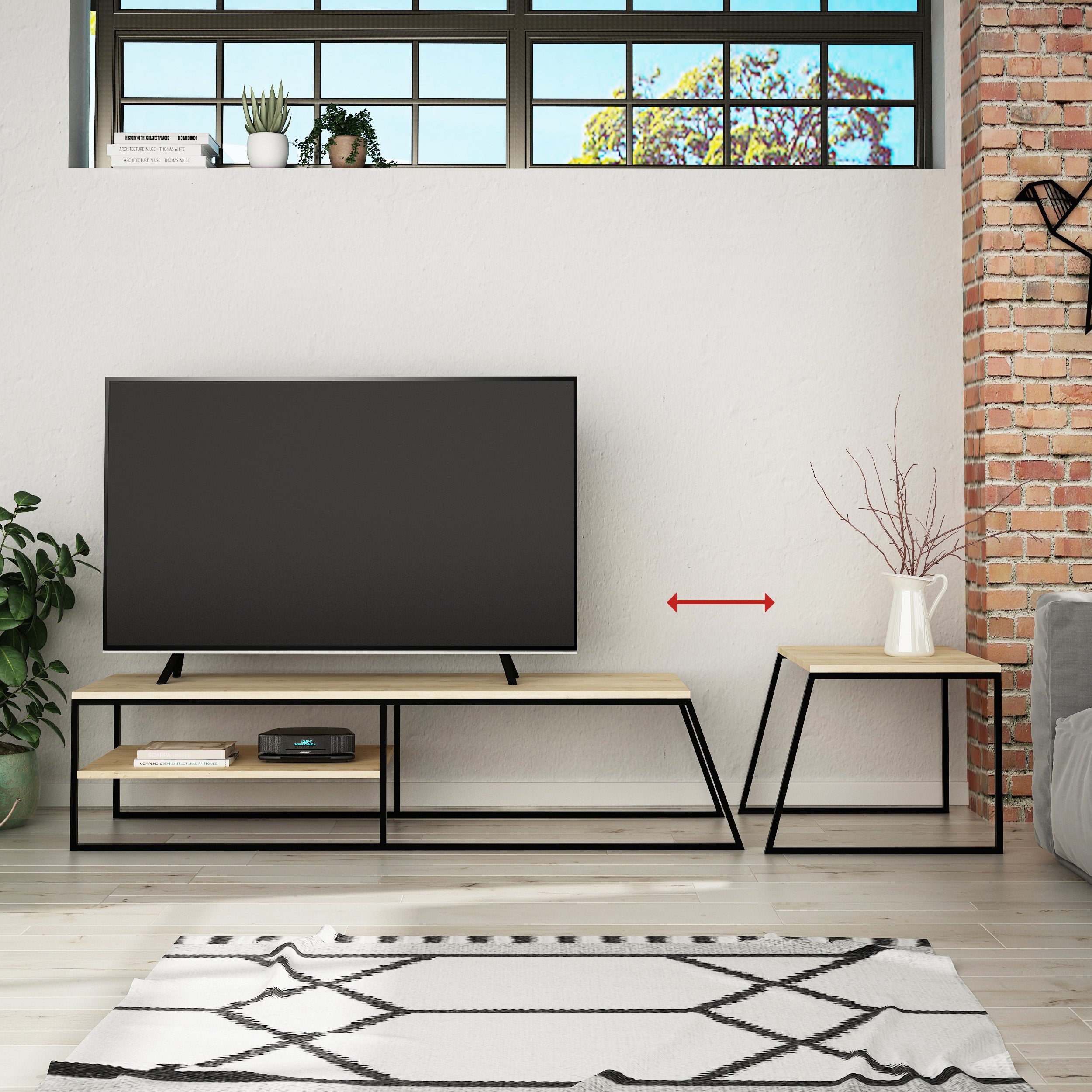 Pal Modern TV Stand Multimedia Centre With Storage Cabinet 163cm - Decortie