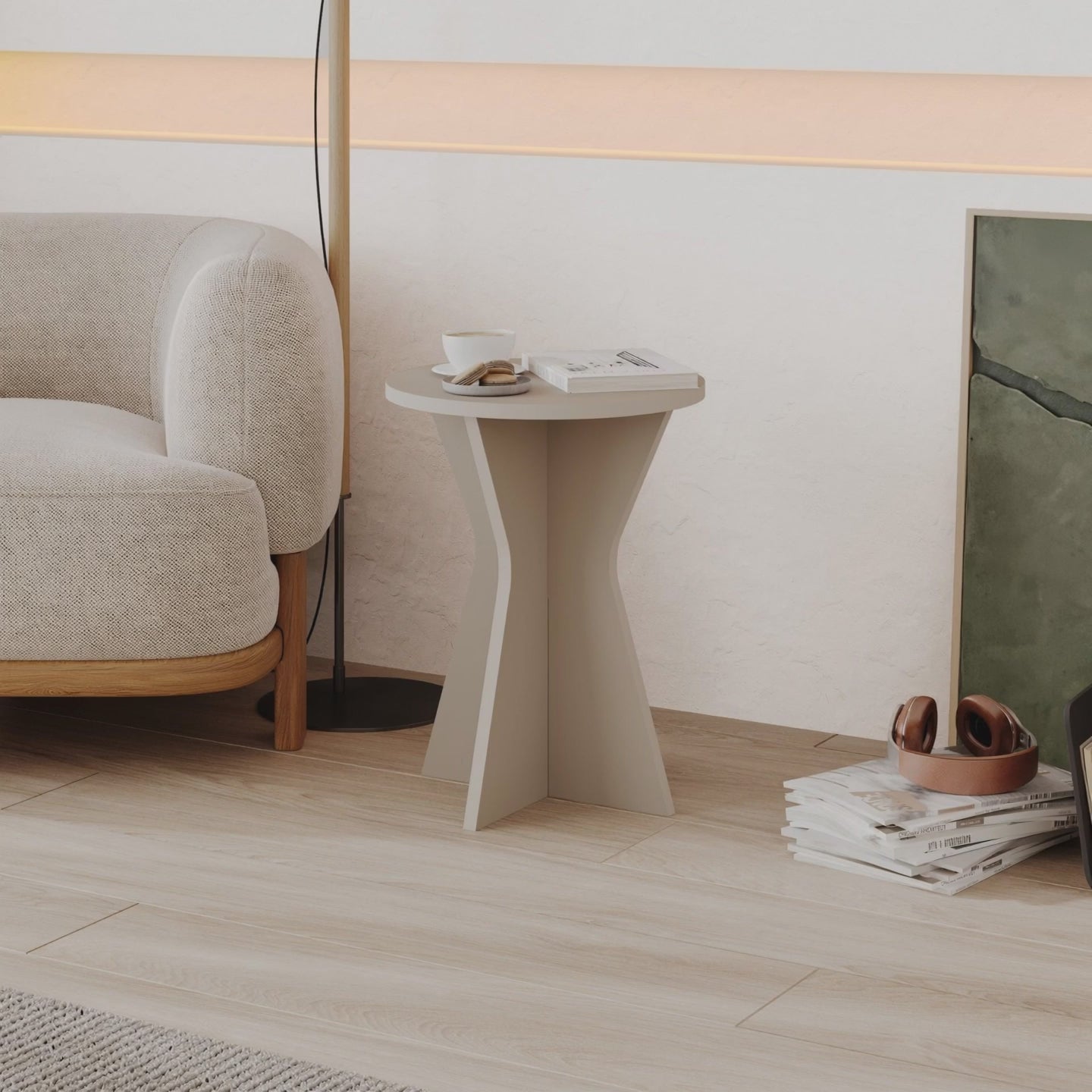 Lisa Modern Side Table – Compact Accent Table – room animation video